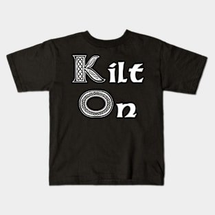 Kilt on white Kids T-Shirt